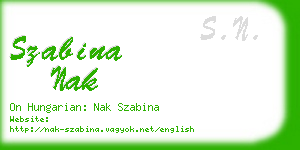 szabina nak business card